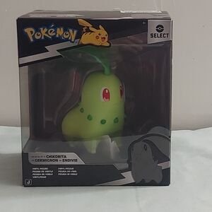 Pokemon Chikorita Vinyl Figure - Light Green with Red Eyes